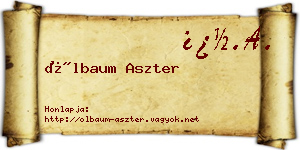 Ölbaum Aszter névjegykártya
